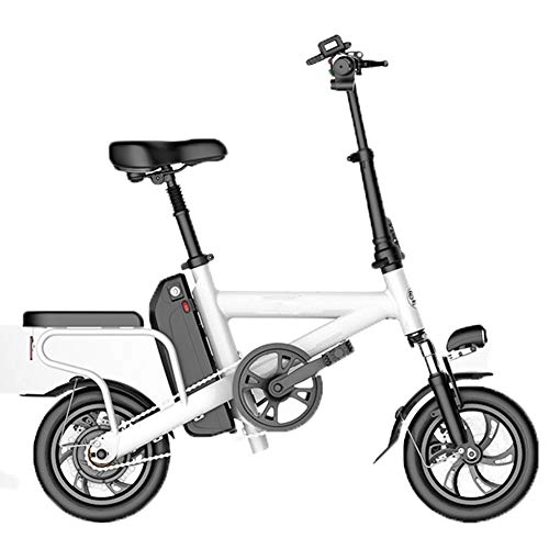 Bici elettriches : HBBenz Bicicletta Elettrica, Pieghevole e Portatile Elettrica Scooter Bicicletta a Pedalata Assistita con Illuminazione a LED Unisex Bicicletta, Battery~5.2ahwhite