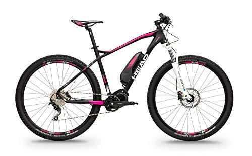 Bici elettriches : Head Bike Granby Lady, Bicicletta Donna, Nero Opaco / Rosa, 46cm