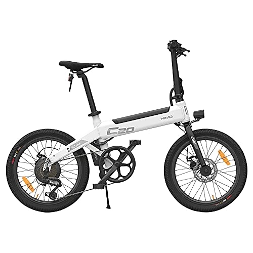 Bici elettriches : HIMO C20 Bicicletta Elettrica per Adulti, Mountain Bike, Bici Elettrica da 20 Pollici / E-bike, Batteria da 36 V 10 Ah, Cambio a 6 Velocità, Pompa di Gonfiaggio Nascosta(bianca)