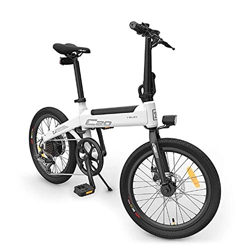 Bici elettriches : HIMO C20 Bicicletta elettrica pieghevole, pieghevole a tre stadi, chilometraggio del ciclomotore elettrico 80KM, trasmissione Shimano a 6 velocità, sistema di gestione della batteria BMS