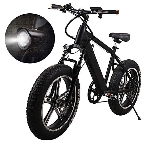 Bici elettriches : HJHJ Bicicleta eléctrica de montaña, frenos de Doble Disco de 48V20 pulgadas Bicicleta de carretera Luz nocturna absorción de impactos Nieve todoterreno eléctrica - Scooter (neumático de 4 pulgadas)
