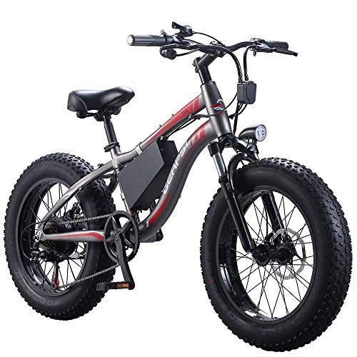 Bici elettriches : HJHJ Motoslitta elettrica 20 Pollici Mountain Bike Grande Pneumatico 36V / 10AH Batteria al Litio Staccabile velocità Massima 25KM Freni a Disco Anteriore e Posteriore 7 velocità Illuminazione a LED