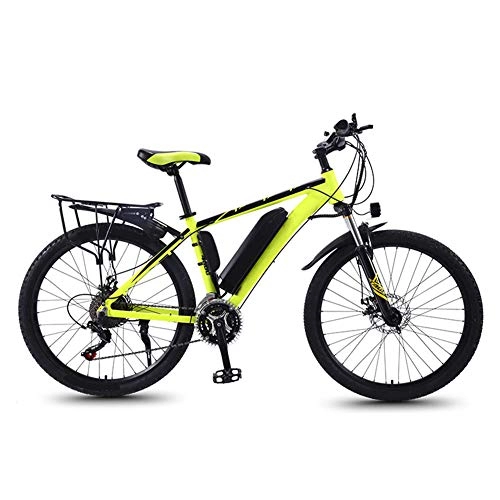 Bici elettriches : HLEZ 26 Pollici E-Bike, Bicicletta Elettrica 36 V e Batteria a Celle agli ioni di Litio da 13 Ah 27 velocità Beach Cruiser Mens Women Mountain e-Bike Pedal Assist, Yellow b, UK