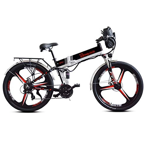 Bici elettriches : HLEZ Bicicletta Elettrica Pieghevole, 26" E-Bike con Resistenza Integrata e Due Batterie Alternative 48V 10Ah Bicicletta Elettrica da Città Mountain e-Bike Pedal Assist, Nero, UE