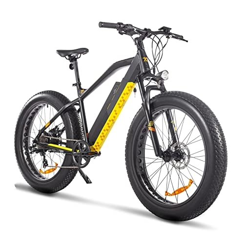 Bici elettriches : HMEI Bicicletta elettrica Pieghevole Bici elettrica da Uomo per Adulti 750W, 26 '' Fat Tire Biciclette elettriche 48V 13Ah Batteria al Litio Mountain Electric Bike Beach Moto (Colore : Nero)