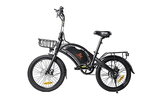 Bici elettriches : Hotplex Bicicletta Elettrica per Adulti V1 PRO, Electric Bike Motore Potente Autonomia di 45 km Display LCD Tre Modalità di Regolazione Cesto Anteriore Ruote da 20 Pollici