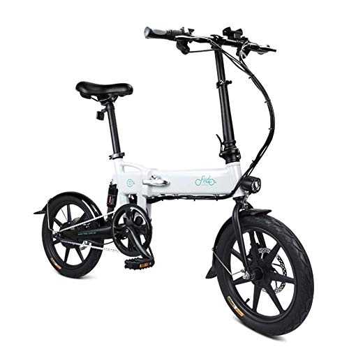 Bici elettriches : huangThroStore, Bicicletta elettrica Pieghevole, Altezza Regolabile, Portatile, 1 Pezzo Bianco