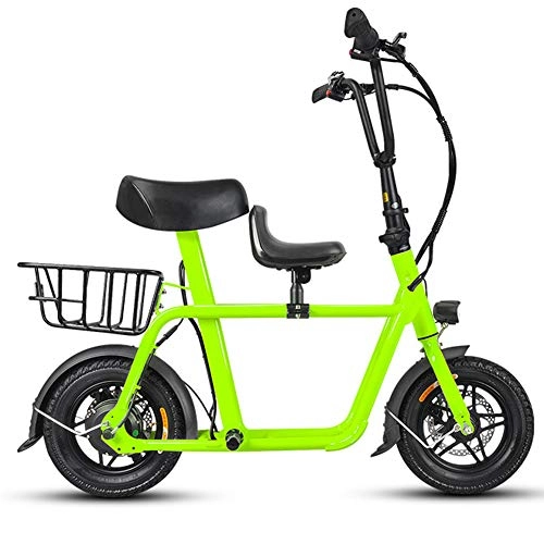 Bici elettriches : Hxl Bicicletta elettrica Bici Pieghevoli in Alluminio Leggero con 36V Batteria agli ioni di Litio E-Bike 240w Potente Motore Biciclette elettriche per Adulti, Verde