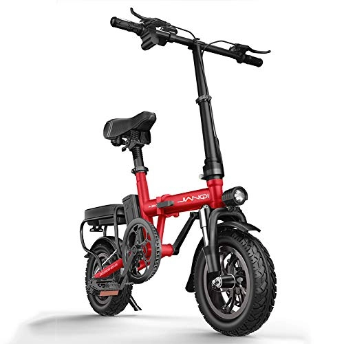 Bici elettriches : Hxl Bicicletta elettrica Pieghevole - Motore da 400w, velocit Massima per Biciclette da Citt 25 km / h, 3 modalit di Lavoro, Rosso