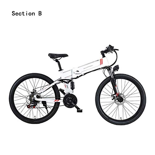 Bici elettriches : HY-WWK Bicicletta Elettrica Pieghevole per Adulti, Batteria Rimovibile 48V Motore 350W Motore da 26 Pollici Mountain Urban E-Bike 21 Velocità Freni a Doppio Disco Materiale in Lega Di Alluminio Unise