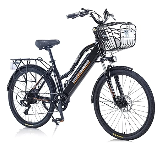 Bici elettriches : Hyuhome 2022 Upgrade 26" Bici elettriche per donne adulte, 36V E-Bike Biciclette per tutti i terreni con batteria agli ioni di litio rimovibile Mountain Ebike per ciclismo all'aperto (nero)
