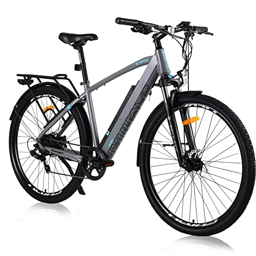 Bici elettriches : Hyuhome Bicicletta elettrica da uomo, 28 pollici, 36 V, 12, 5 Ah, per adulti e donne, con motore Bafang da 250 W e cambio Shimano a 7 marce