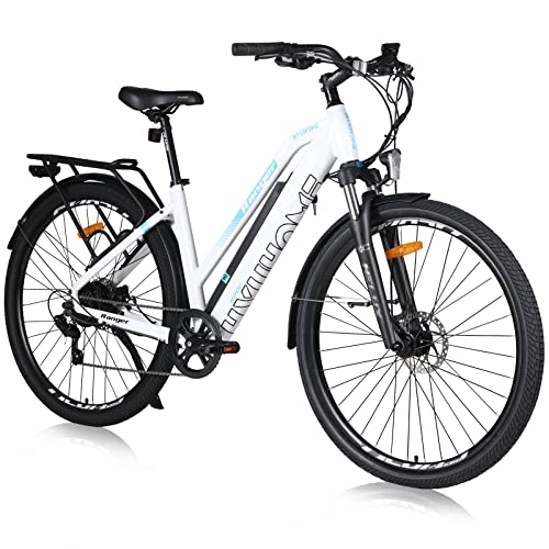 Bici elettriches : Hyuhome Biciclette elettriche da 29 '' per adulti, da uomo, mountain bike elettrica, con batteria rimovibile da 36 V 12, 5 Ah e motore BAFANG (bianco, 820 L)