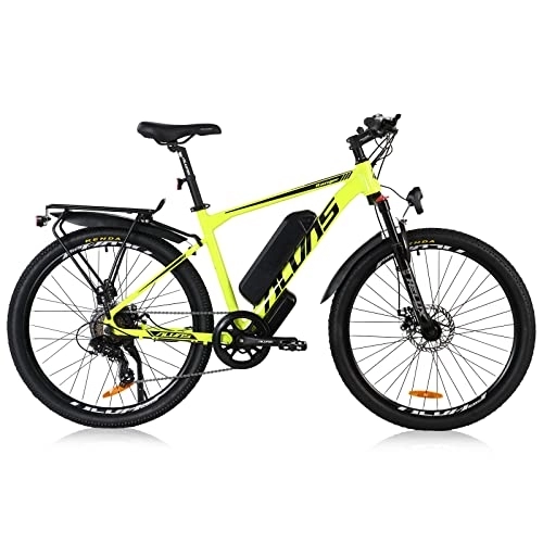 Bici elettriches : Hyuhome Biciclette elettriche per adulti in lega di alluminio Ebike bicicletta con batteria rimovibile agli ioni di litio da 36 V / 12, 5 Ah (26 '', giallo-36 V 12, 5 Ah)