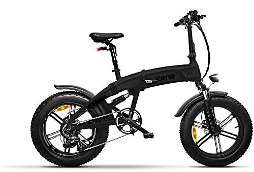 Bici elettriches : icone Total Deep Black, Fat-Bike Bicicletta Elettrica Pieghevole a Pedalata Assistita 20" 250W Icon.E iCross X7 Gioventù Unisex, No Size