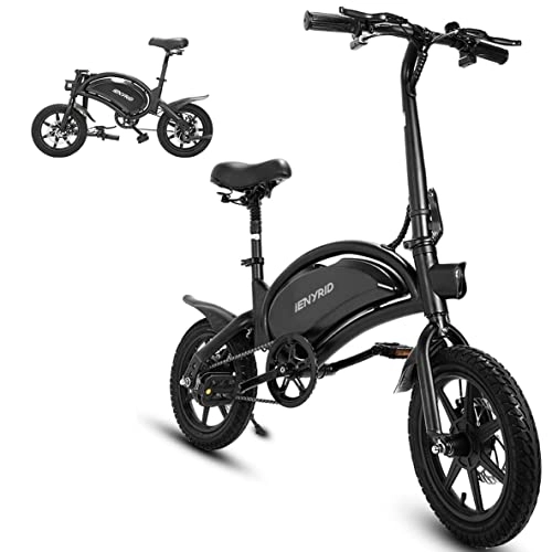Bici elettriches : IENYRID Bici elettrica, bici elettriche con pedali per adulti, bici elettrica pieghevole e da viaggio da 14 pollici, supporto app