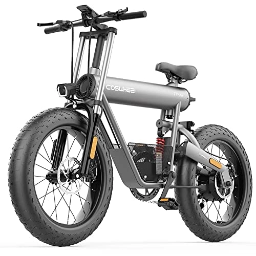Bici elettriches : iENYRID Bicicletta elettrica Mountain bike elettrica per adulti 20" Fat Tire E-Bike, bicicletta elettrica con pedalata assistita, motore brushless ad alta velocità