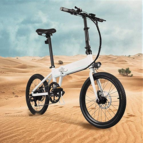Bici elettriches : INOVIX Mountain bike elettrica pieghevole per esterni, 3 modalità, pneumatici da 20" con batteria agli ioni di litio da 36 V / 11, 6 Ah, cambio professionale Shimano a 7 velocità (Blue-D11) (WHITE-D4s)