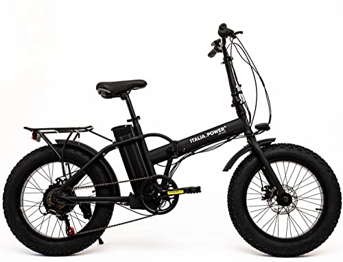 Bici elettriches : Italia Power off Grid, E-Bike Quark 20", Bicicletta Elettrica Fat, Unisex, Adulto, Pieghevole, Nera, Medium