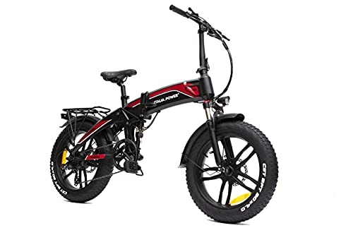 Bici elettriches : Italia Power - Off Grid Italia Power E-Bike OF5 Nera / Rossa, Bicicletta elettrica Unisex Adulto, Nero / Rosso, M