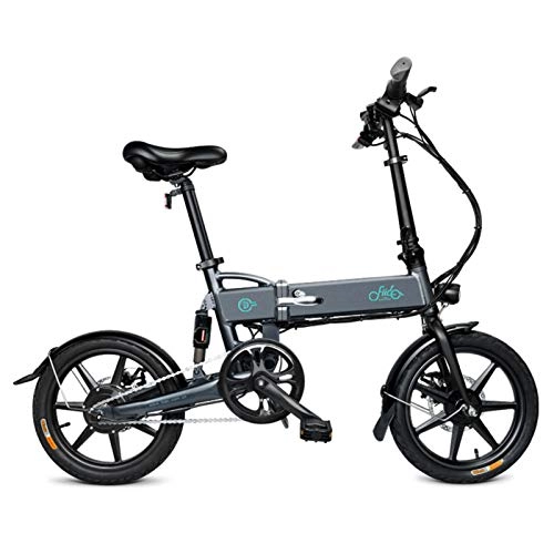 Bici elettriches : JGONAS Bicicletta elettrica ricaricabile per adulti, strumento leggero per bicicletta da esterno, velocità massima 25 km / h, unisex, colore grigio scuro