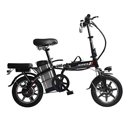 Bici elettriches : Jieer Bicicletta Elettrica Pieghevole, City Bike Pieghevole, 48V 12Ah Batteria al Litio Pieghevole Rimovibile E-Bike 350W Motore Ad Alta velocità, 14 '' velocità Massima Super Leggera 25 Km / H