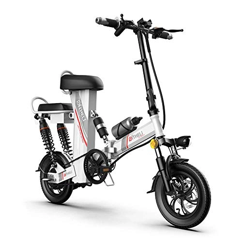 Bici elettriches : JIEER E-Bike Leggera Pieghevole Elettrica a Pedalata Assistita da 350 W, Bici Elettrica Pieghevole per Pendolari Urbani, velocità Massima 25 Km / H, Scooter Elettrico da 12", Ricarica 48V 20Ah, Bi