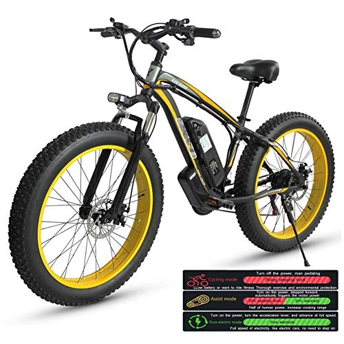 Bici elettriches : JIEER Mountain Bike Elettrica per Adulti, Bici Elettrica con Tre modalità di Lavoro, MTB con Pneumatici da 26 Pollici a 21 velocità Bicicletta Elettrica per Pendolari / Fuoristrada per Uomo Donna