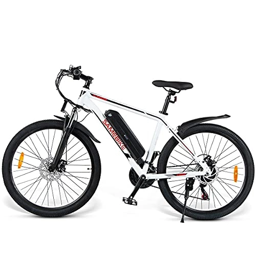 Bici elettriches : JINGJIN Bici elettriche Portatili, Mountain Bike elettrica Pieghevole 26"Fat Tire in Lega di Alluminio, Bici elettriche da Montagna Snow Beach, Cerchio a Raggi, 36V10AH, 350W, LCD, White