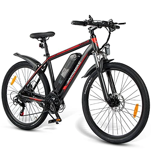 Bici elettriches : JINGJIN Ebike Bicicletta elettrica / e-Mountain Bike, pedelec 26"con Motore 36V / 10Ah e 350W brushless ad Alta velocità per Uomo e Donna, Black