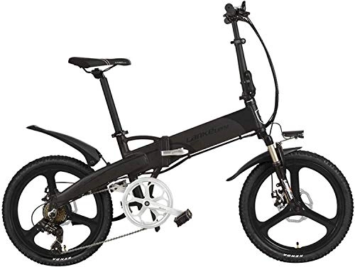 Bici elettriches : JINHH Bici elettrica Pieghevole Elite da 20 Pollici, Batteria al Litio 48V, Ruota Integrata, con Display LCD Multifunzione, Bicicletta a pedalata assistita (Colore: Blu, Dimensioni: 500 W 1