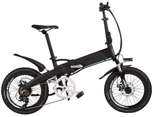 Bici elettriches : JINHH E-Bike da 20 Pollici, Bicicletta elettrica Pieghevole di 5 Gradi, Motore da 500 W, Batteria al Litio da 48 V 10 Ah / 14, 5 Ah, con Display LCD (Colore: Blu, Dimensioni: 14, 5 Ah)