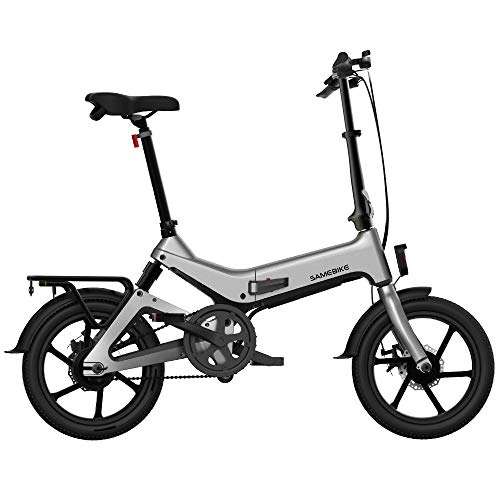 Bici elettriches : JsJr-K-In Bicicletta Pieghevole Elettrica Pieghevole per Adulti Bicicletta Elettrica Pieghevole Freno a Disco Portatile Regolabile per Ciclismo Outdoor grigio