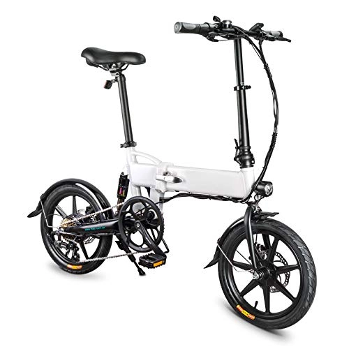 Bici elettriches : JsJr-K-In bicicletta pieghevole elettrica pieghevole pieghevole bicicletta per adulti, bicicletta elettrica pieghevole in lega di alluminio, 16 pollici, portatile, 250 W, 25 km / h, 3 modalità