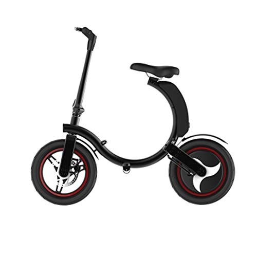 Bici elettriches : JUN Bicicletta Elettrica Pieghevole per Adulti, Design Pieghevole Portatile con Batteria al Litio LED da 14 Pollici A Due Ruote