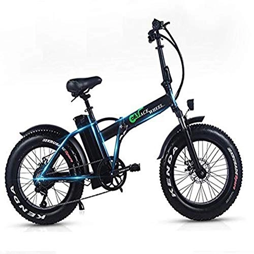 Bici elettriches : June Mountain Bike Elettrica Fat Tire 2 Ruote 500W Bicicletta Elettrica Booster Pieghevole Bicicletta Bicicletta Elettrica con Batteria agli Ioni di Litio Bicicletta Elettrica