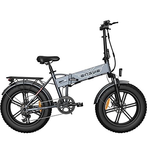 Bici elettriches : JUYHTY Fat Tire Mountain Bike Elettrica Che Trasporta Una Folla di 150 kg, 5 Ore di Ricarica Rapida Batteria Rimovibile Bicicletta da Neve da Viaggio Pieghevole per Una Folla di 155-198 Cm Grey