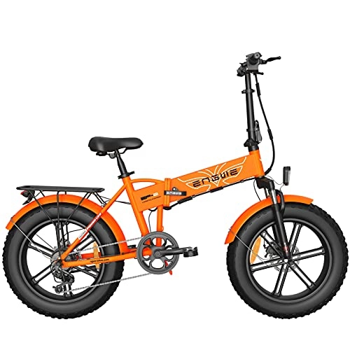 Bici elettriches : JUYHTY Fat Tire Mountain Bike Elettrica Che Trasporta Una Folla di 150 kg, 5 Ore di Ricarica Rapida Batteria Rimovibile Bicicletta da Neve da Viaggio Pieghevole per Una Folla di 155-198 Cm Orange