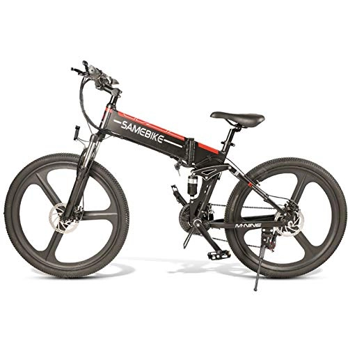 Bici elettriches : JUYUN Biciclette Elettrico Mountain 350W per Uomini Donne, Bici Elettrico da Città E-Bike Pieghevole 26 Pollici con Batteria al Litio 48V 10.4Ah, 21 velocità