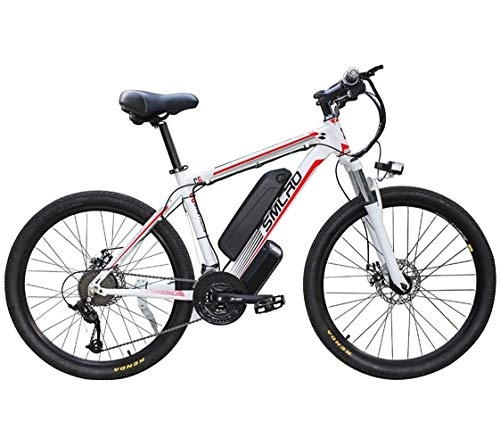 Bici elettriches : JXH 26 '' Electric Mountain Bike Rimovibile di Alta capacit agli ioni di Litio (48V 350W), Bici elettrica 21 Speed Gear Tre modalit Operative