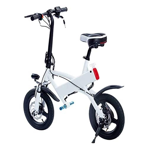Bici elettriches : JXH Pieghevole E-Bike, Bici elettrica 14 Pollici per Adulti - Lega di Alluminio Leggero W-36 V / 7, 8 Ah Freno a Disco 250 Batteria al Litio - velocit Massima 25 km / h