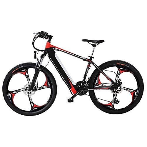 Bici elettriches : KKKLLL Bicicletta elettrica Mountain Bike Ultra Light Moped Batteria al Litio Roller Batteria Adulto Auto Quattro coltelli Ruota 26 Pollici 48 V Rosso