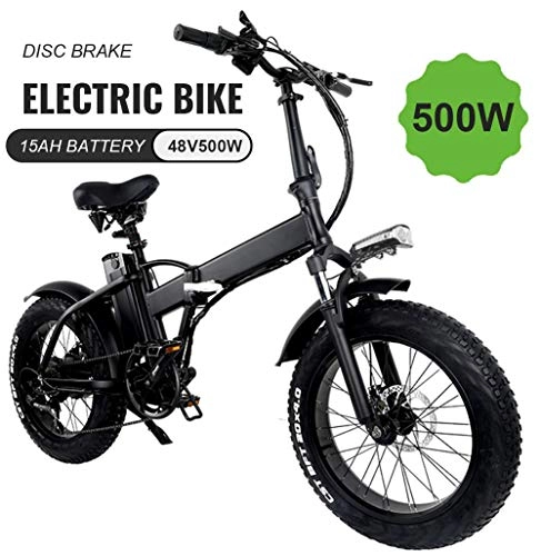 Bici elettriches : KOWE Bici Elettrica, Motore Portatile Pieghevole Ebike, con Display A LED E Batteria agli Ioni di Litio da 48 V 500 W 15 Ah.