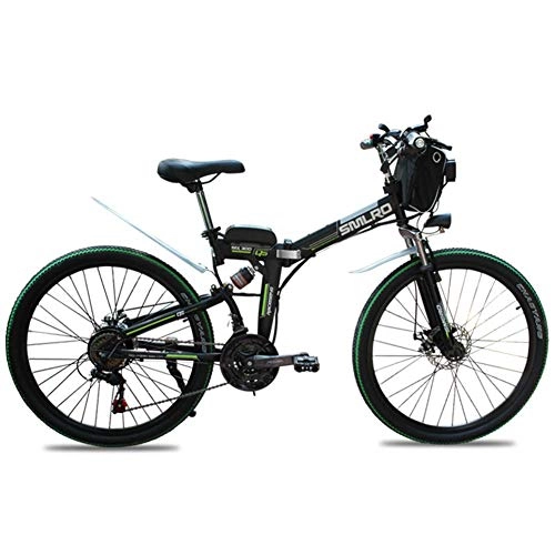 Bici elettriches : KPLM Mountain Bike elettrica, E-Bike Pieghevole da 26 Pollici, 36V 350W, Batteria agli ioni di Litio 15Ah e Cambio Shimano a 21 velocit