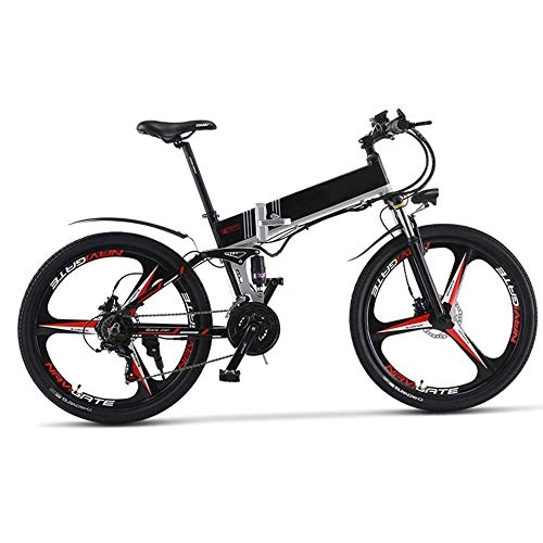 Bici elettriches : KPLM Mountain Bike elettrica, E-Bike Pieghevole da 26 Pollici, Sospensione Completa Premium 36A 13Ah e Cambio Shimano 7 velocit