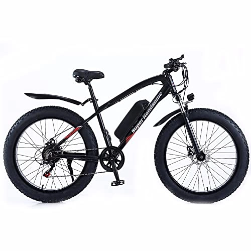 Bici elettriches : KXY Bici Elettrica per Adulti, Mountain Bike Elettrica in Alluminio, Batteria al Litio Staccabile da 48 V 10Ah, Motore 500W, Bici da 7 velocità, Bici da Uomo per Uomo E Donne Che Pensavano Ed Esercit