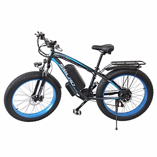 Bici elettriches : KXY Bici elettriche, Mountain Bike elettriche, Biciclette elettriche da 26 Pollici di Grasso, Biciclette da Corsa per Uomini e Donne Blue