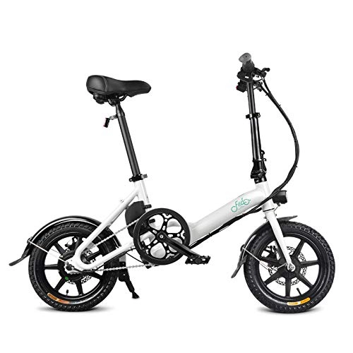 Bici elettriches : L&U Bicicletta elettrica per Bici D3 per Adulti - 250 W 36 V, 3 velocit, 3 modalit di Guida, Pneumatico da 14 Pollici, Bicicletta elettrica Leggera, Bianca