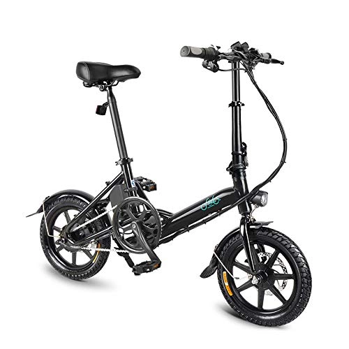 Bici elettriches : L&U Bicicletta elettrica per Bici D3 per Adulti - 250 W 36 V, 3 velocit, 3 modalit di Guida, Pneumatico da 14 Pollici, Bicicletta elettrica Leggera, Nero