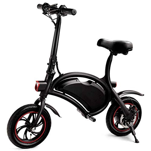 Bici elettriches : L&U Bicicletta elettrica Pieghevole elettrica in Alluminio per Bici elettrica, Portata 12 miglia, con Motore Potente da 350W 36V